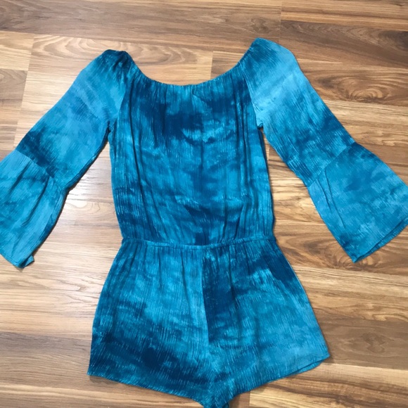 Honey Belle Turquoise Short Romper Large NWT - Picture 3 of 5